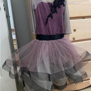 Purple and Black Kids Costume Dress